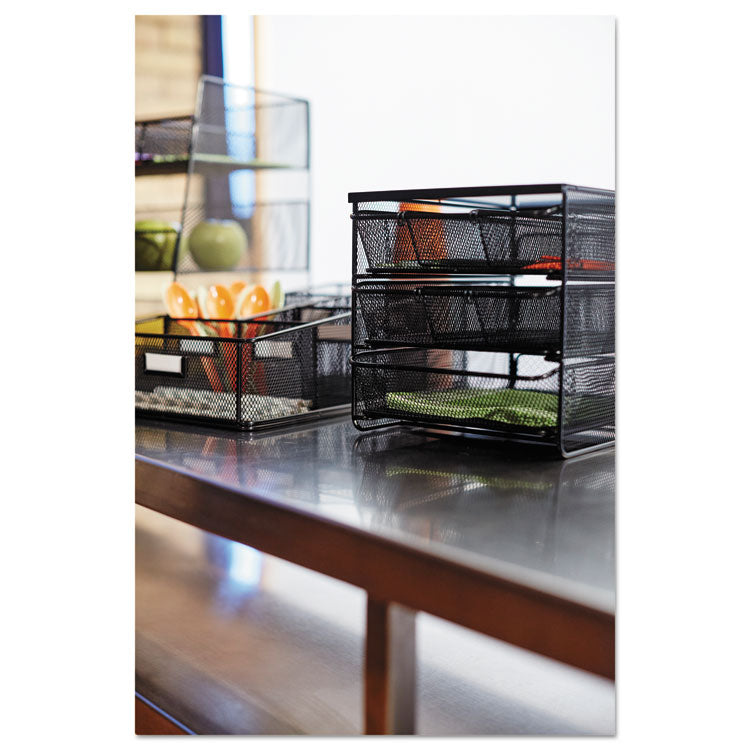 3 Drawer Hospitality Organizer, 7 Compartments, 11.5 x 8.25 x 8.25, Black