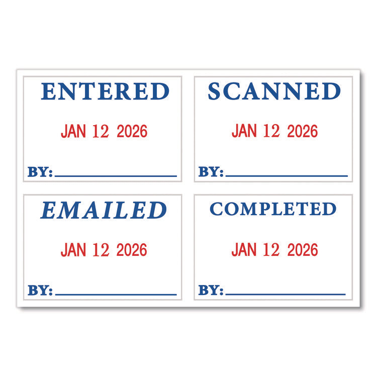 4 In 1 E-Message Dater, 0.94 X 1.75, Completed/emailed/entered/scanned