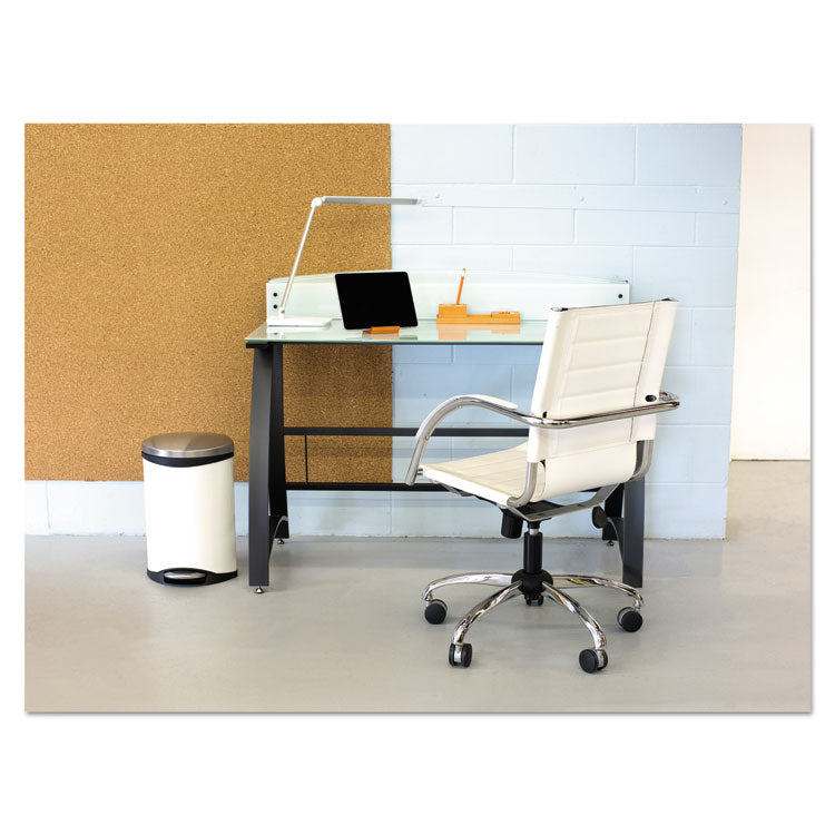Step-On Medical Receptacle, 3 gal, Steel, White