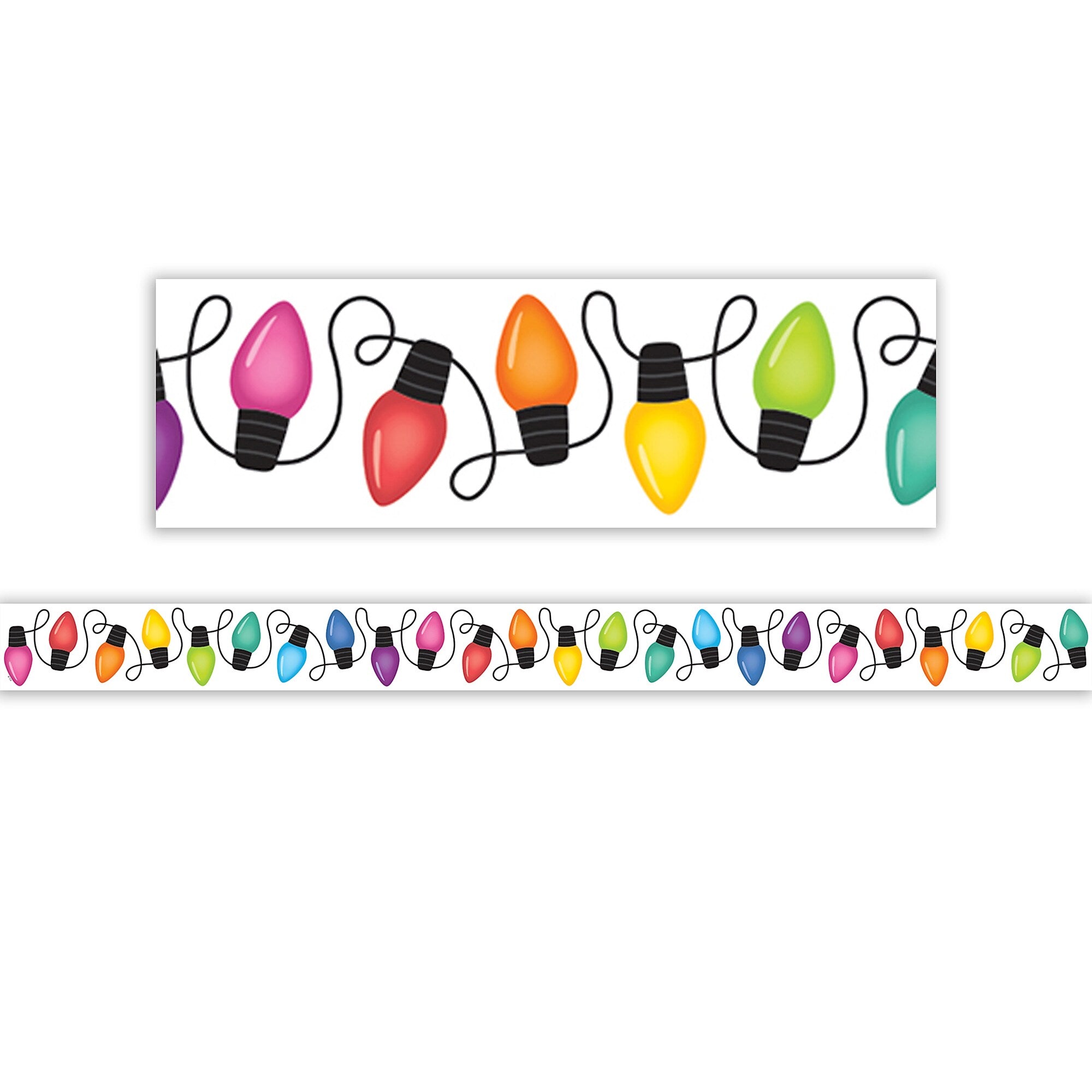 Teacher Created Resources Die-Cut Border Trim, 2.75" x 2.92', Colorful Holiday Lights, 12/Pack, 6 Packs/Bundle (TCR6952-6)