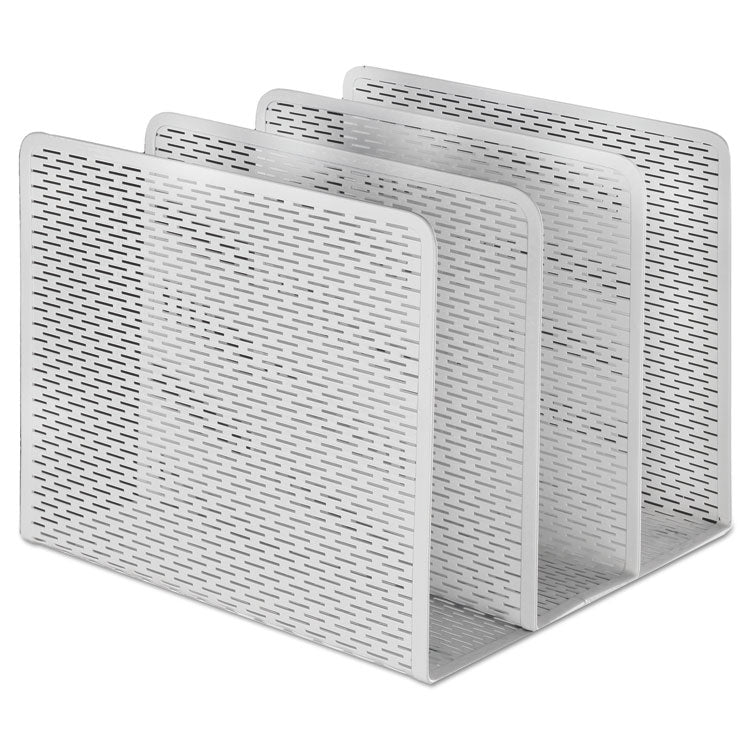 Urban Collection Punched Metal File Sorter, 3 Sections, Letter Size Files, 8" X 8" X 7.25", White
