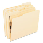 Manila Fastener Folders with Bonded Lesspace Fasteners, 2 Fasteners, Letter Size, Manila Exterior, 50/Box