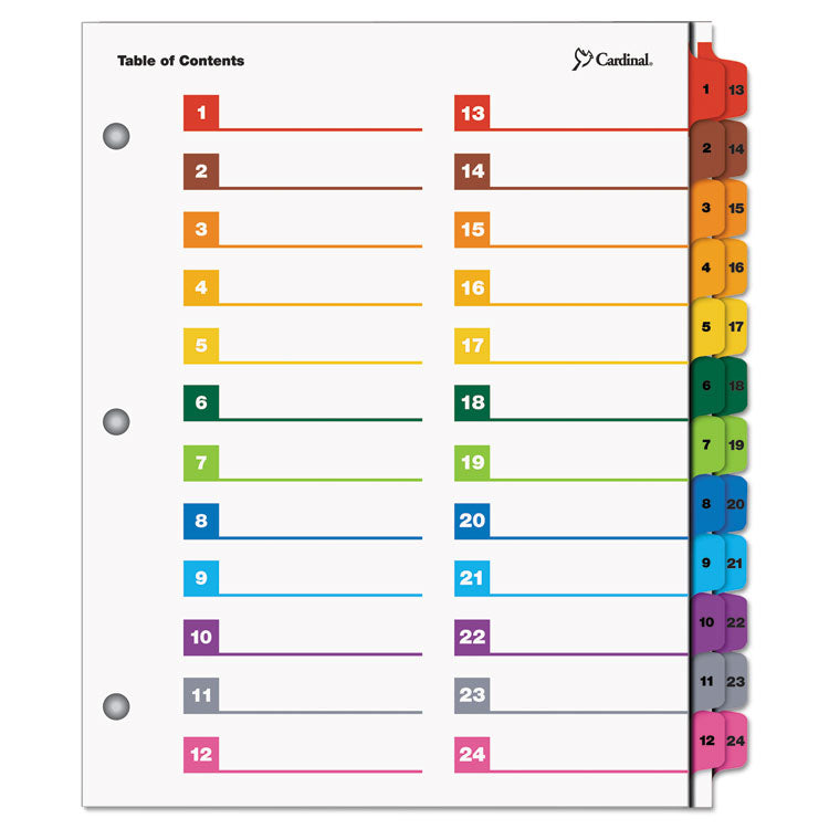 Onestep Printable Table Of Contents And Dividers - Double Column, 24-Tab, 1 To 24, 11 X 8.5, White, 1 Set
