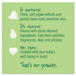 Free and Clear Baby Wipes, Refill, 7 x 7, Unscented, White, 256/Pack