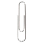 Paper Clips, #1, Smooth, Silver, 100 Clips/Box, 10 Boxes/Pack