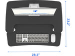 FlexiSpot M7 Series 28"W Manual Rectangular Adjustable Standing Desk Converter, Black (M7-E-28B)