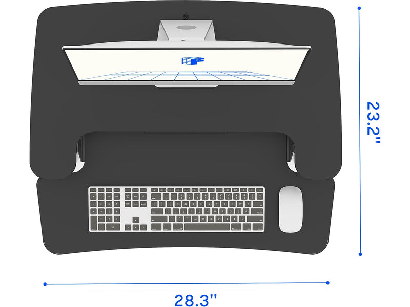 FlexiSpot M7 Series 28"W Manual Rectangular Adjustable Standing Desk Converter, Black (M7-E-28B)