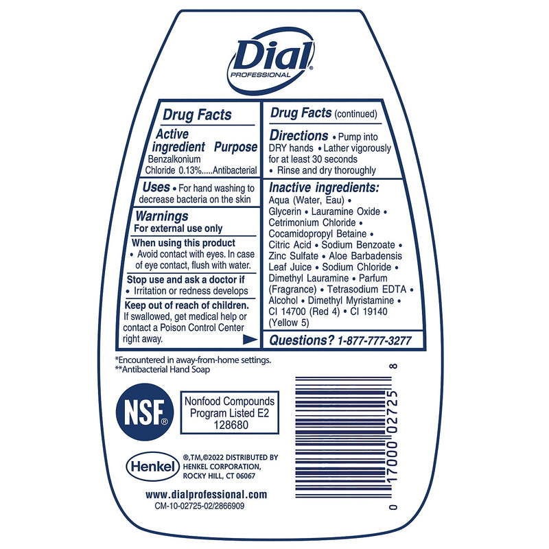 Dial Complete Antibacterial Foaming Hand Soap, Original, 7.5 Oz., 8/Carton (02936)