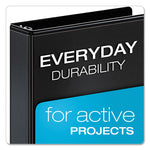 Performer Clearvue Slant-D Ring Binder, 3 Rings, 5" Capacity, 11 X 8.5, Black