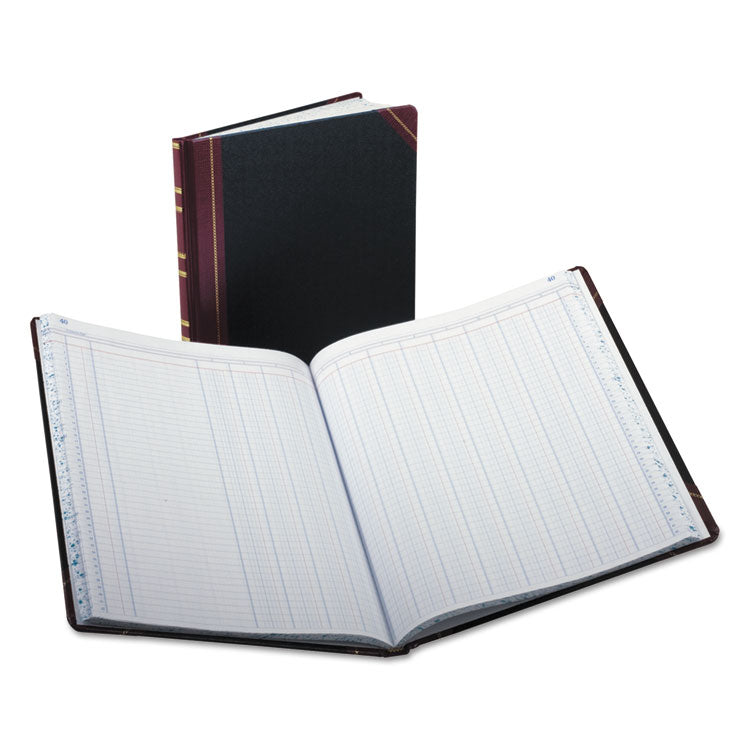 Extra-Durable Bound Book, Double-Page 12-Column Accounting, Black/maroon/gold Cover, 11.94 X 9.78 Sheets, 150 Sheets/book