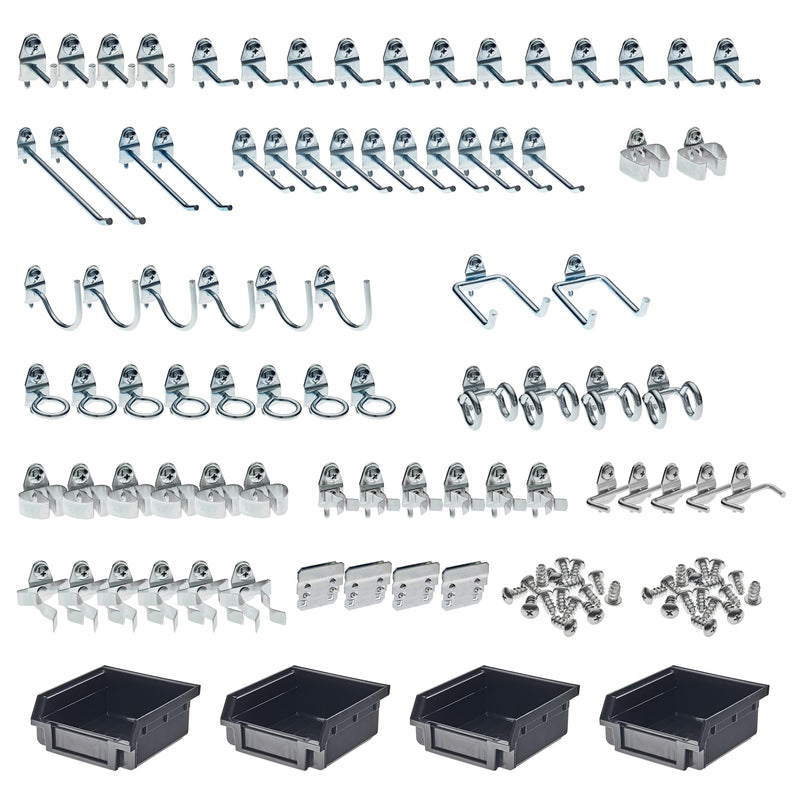 Triton Products DuraHook Kit, 79 Assorted Pegboard Hooks and 4 Bins (76983)