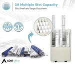 AdirOffice 20-Slot Mobile Roll File, 24.75"H x 15.25"W x 13.25"D, White (624-WHI-KIT1)