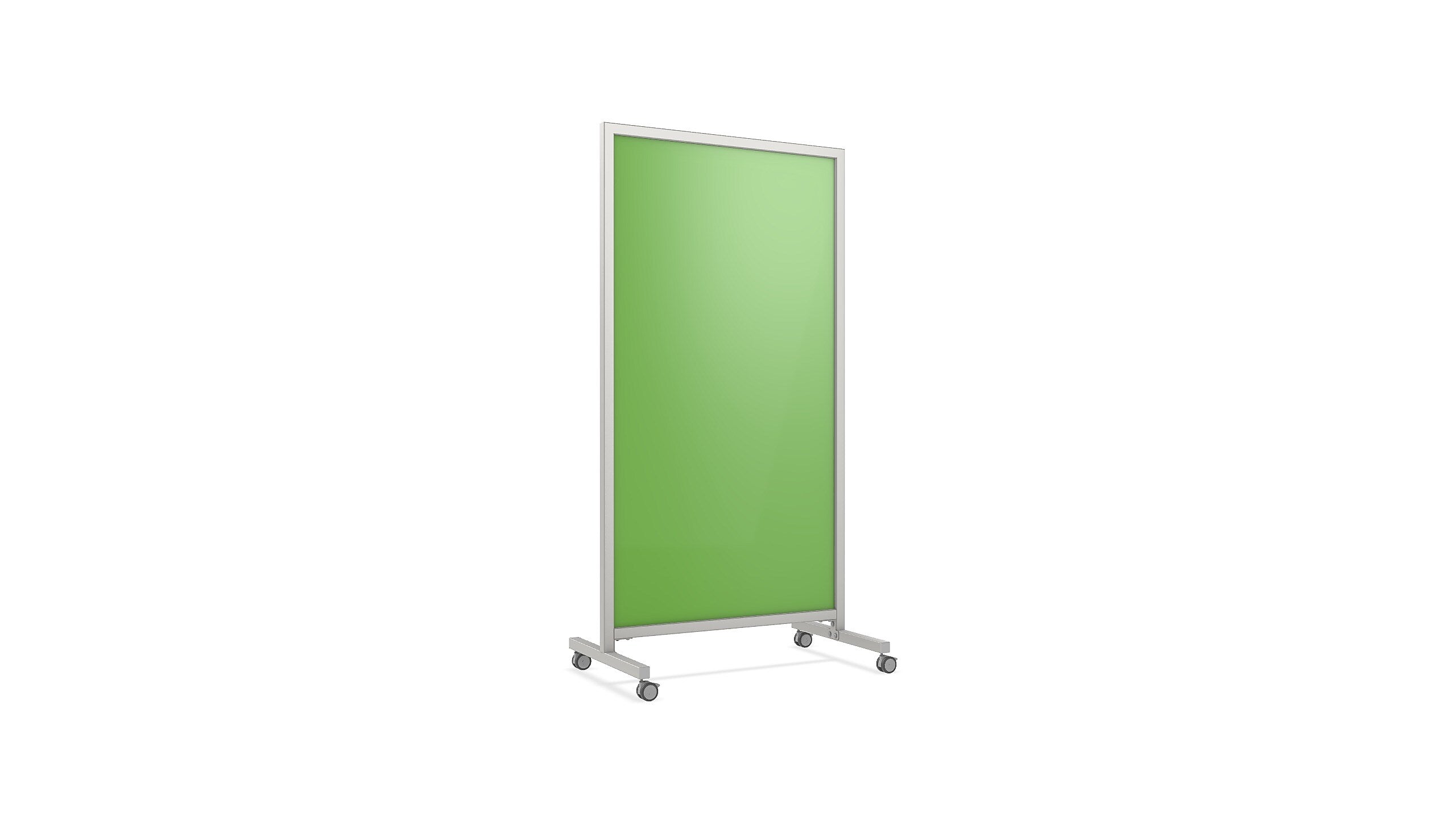 Ghent EZ Glass Mobile Dry-Erase Whiteboard, Aluminum Frame, 75"H x 38"W (EZ1NA7538GN)