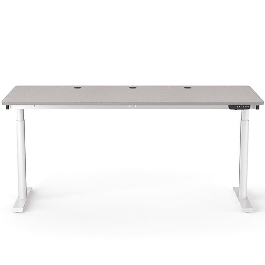 VersaDesk PowerLift 72"W Electric Rectangular Adjustable Standing Desk, Grey/White (PLSDR7230-WG-APP )
