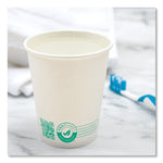 SOLO Compostable Paper Hot Cups, ProPlanet Seal, 10 oz, White/Green, 1,000/Carton