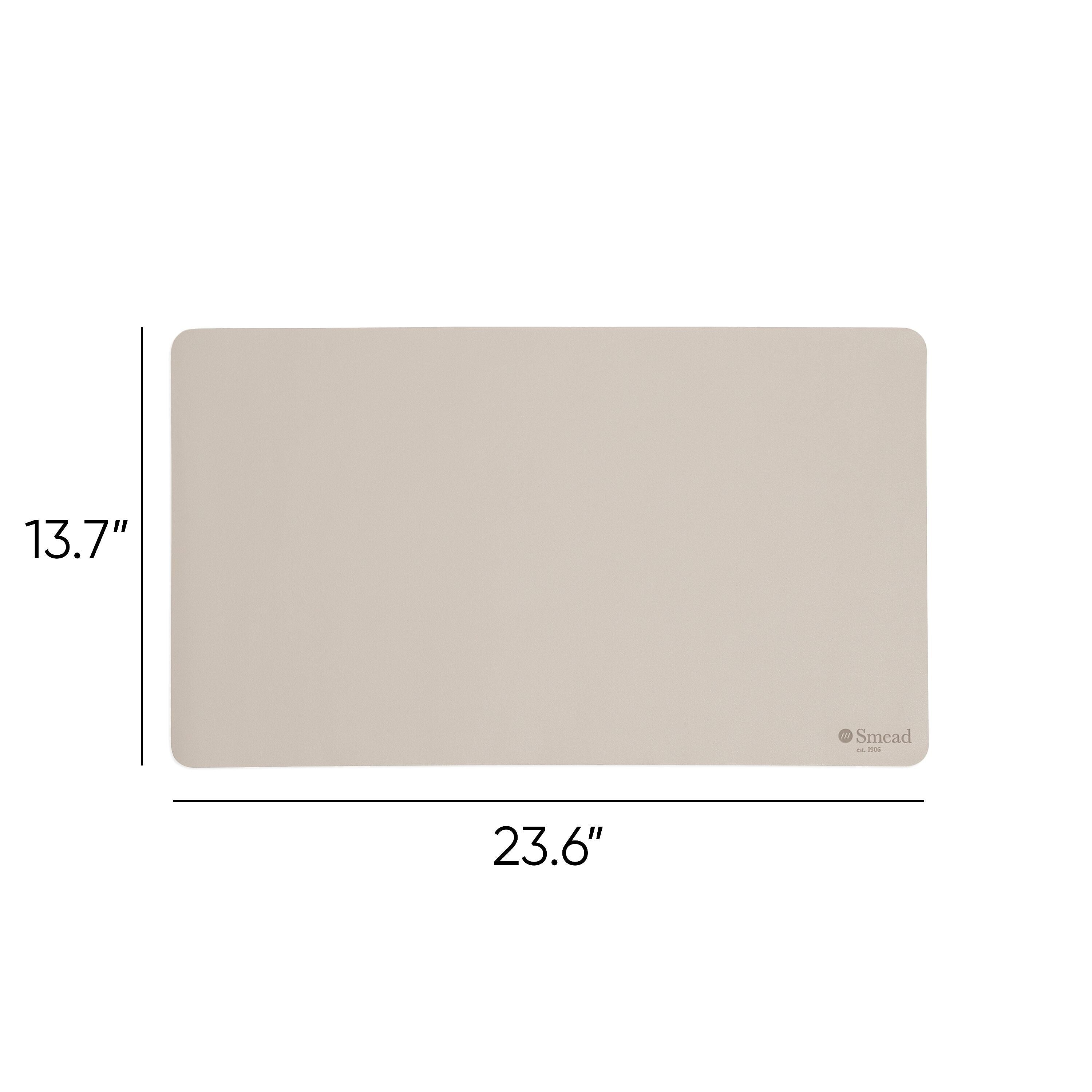 Smead Small Vegan Leather Anti-Slip Desk Pad, 23.6" x 13.7", Sandstone (SMD64836)