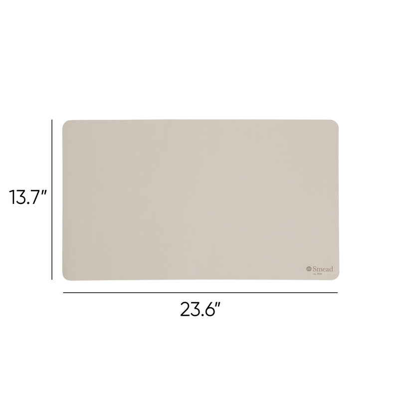 Smead Small Vegan Leather Anti-Slip Desk Pad, 23.6" x 13.7", Sandstone (SMD64836)