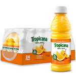 Tropicana 100% Orange Juice, No Sugar Added, No Pulp, 10 oz., 24 Bottles/Pack (TRO00233)