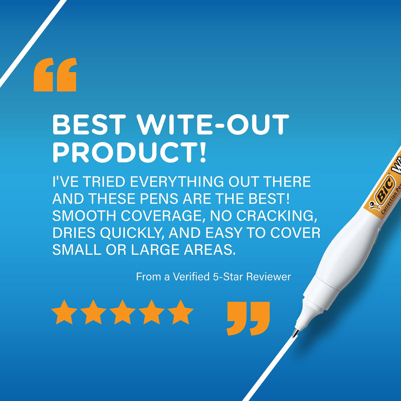 BIC Wite-Out Shake 'N Squeeze Correction Pen, White (50694/WOSQPP11)