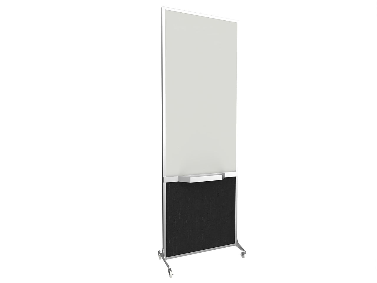 Versare ShieldWrite Level 3A Double Sided Magnetic Painted Steel Mobile Whiteboard, 2' x 6', Black (1200017)