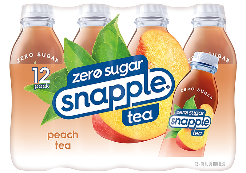 Snapple Zero Sugar Peach Herbal Tea Bottles, 16 oz., 12/Pack (CAD00338)