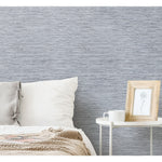 York Wallcoverings Faux Grasscloth Blue Peel and Stick Wallpaper (RMK11561WP)