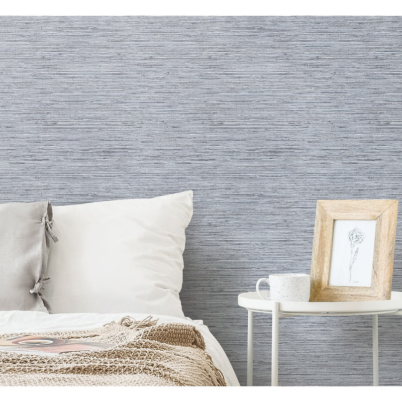 York Wallcoverings Faux Grasscloth Blue Peel and Stick Wallpaper (RMK11561WP)