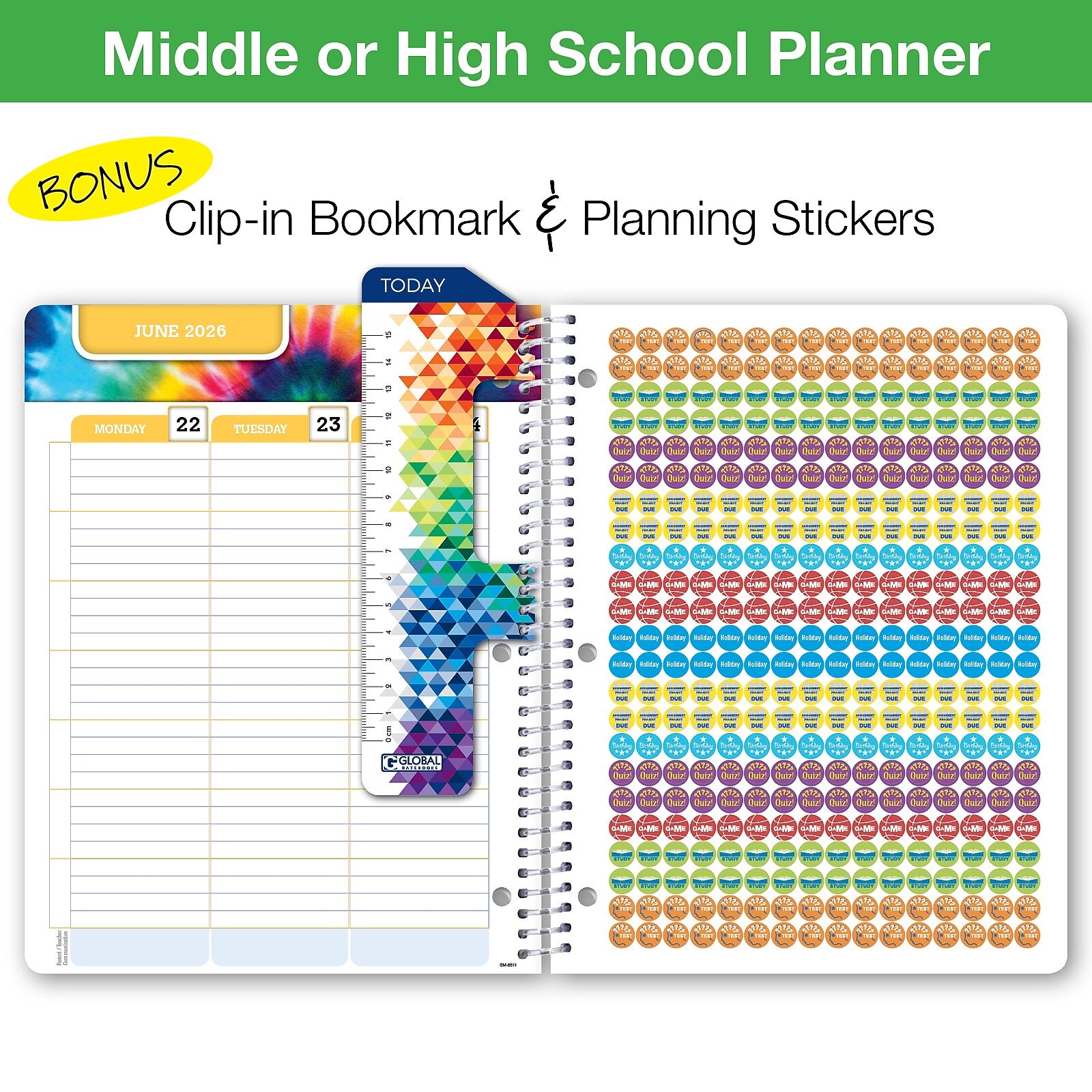 2025-2026 Global Printed Products Rainbow Silhouette 8.5" x 11" Academic Weekly & Monthly Planner,  Paper Cover