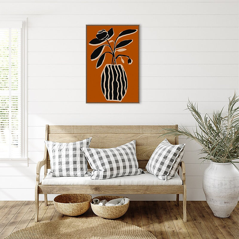 Amanti Art Ochre Still Life No 5 by Treechild  Framed Canvas Wall Art Print, 23" x 33" (A42678302772)