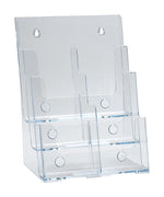 Azar Brochure Holder, 9.25" x 13.25", Vertical, Table Top, Clear, Plastic (252379)