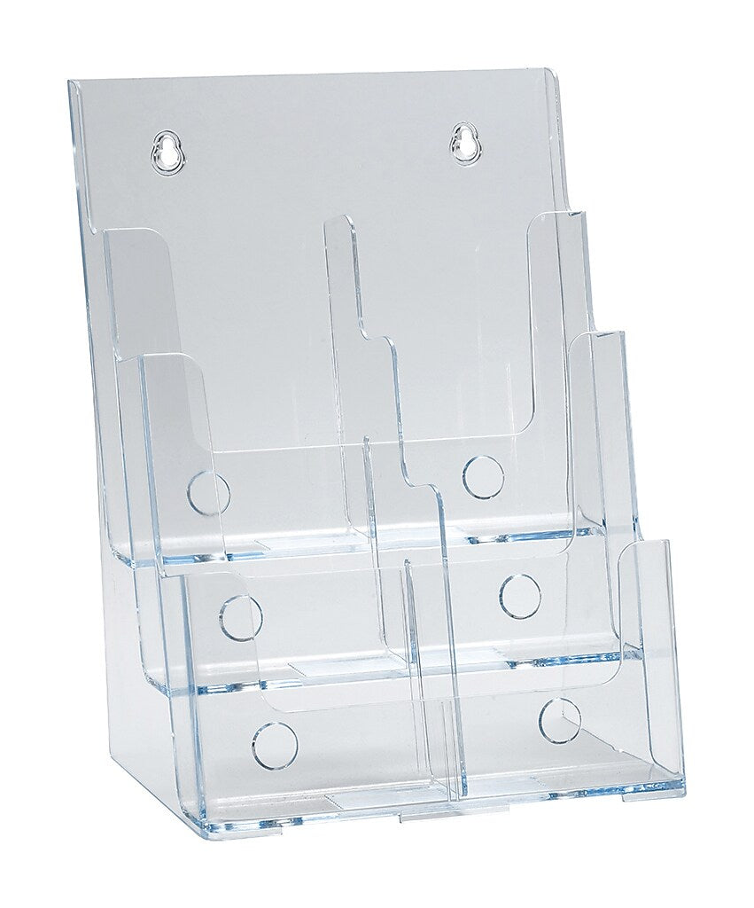 Azar Brochure Holder, 9.25" x 13.25", Vertical, Table Top, Clear, Plastic (252379)