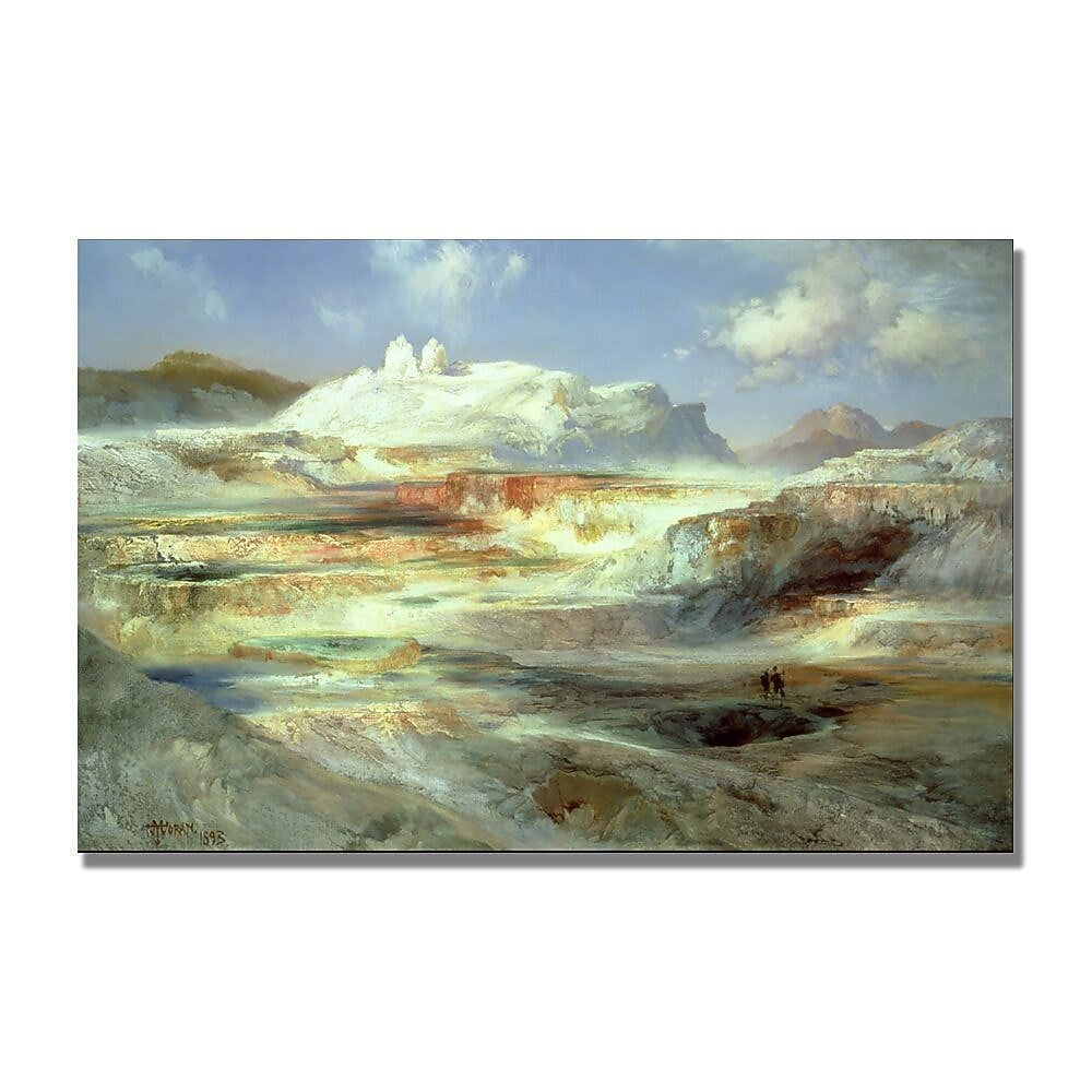 Trademark Fine Art Thomas Moran 'Jupiter Terrace Yellowstone' Canvas Art 22x32 Inches