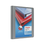 Staples Heavy Duty 1/2" 3-Ring View Binder, D-Ring, Gray (ST56327-CC)