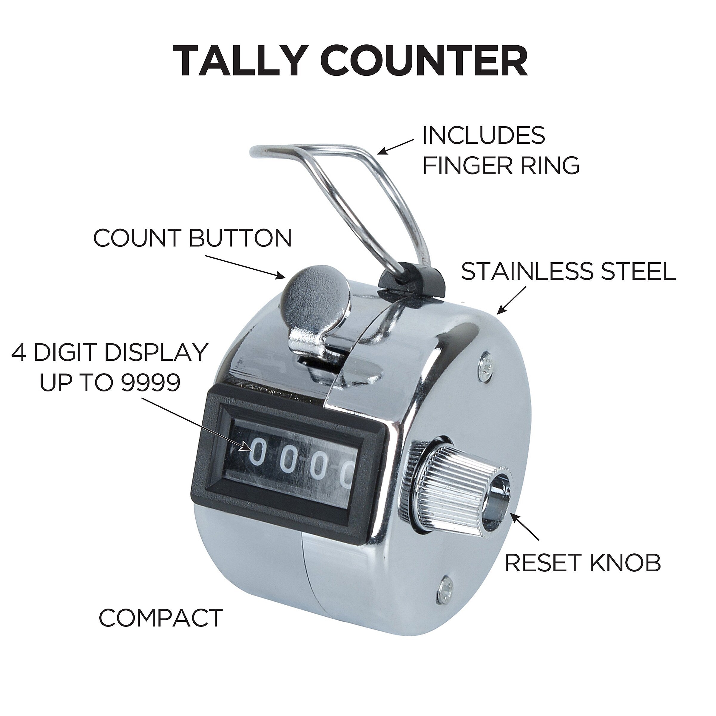 Cosco Crowd Control Tally Counter, Chrome (065118)