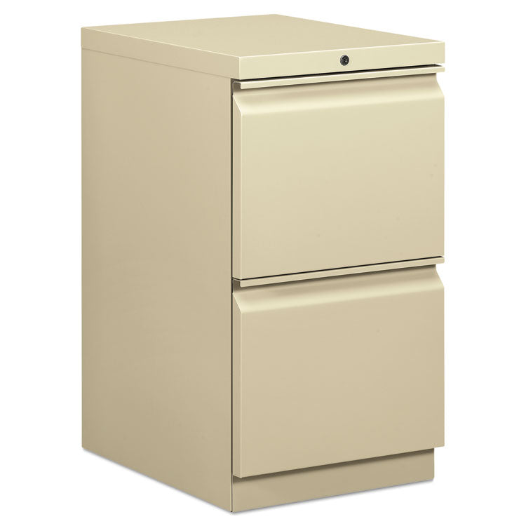 Brigade Mobile Pedestal, Left Or Right, 2 Letter-Size File Drawers, Putty, 15" X 19.88" X 28"