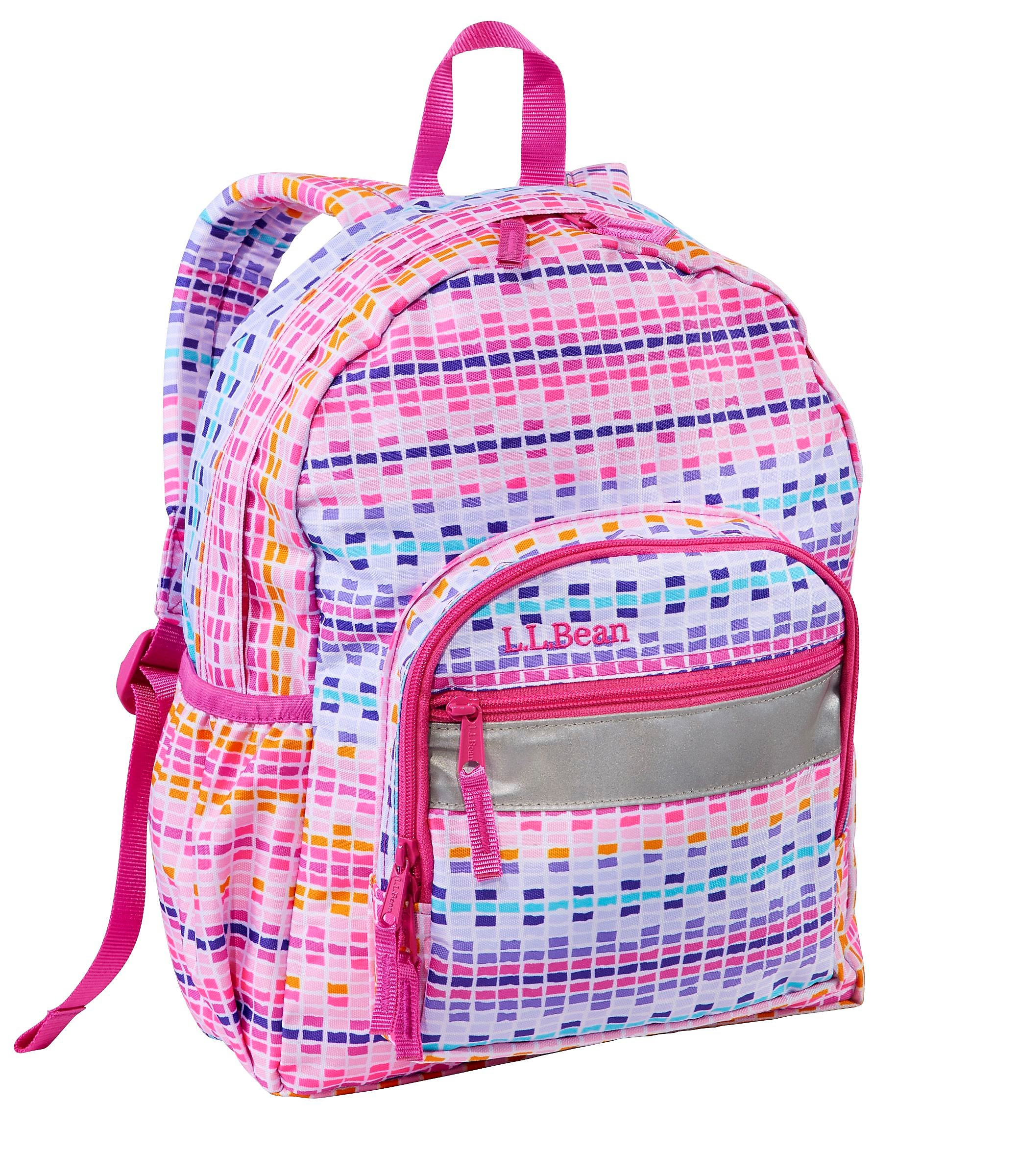 L.L.Bean Junior Original Book Pack Kids Backpack, My First, Hibiscus Dash (1000281429)