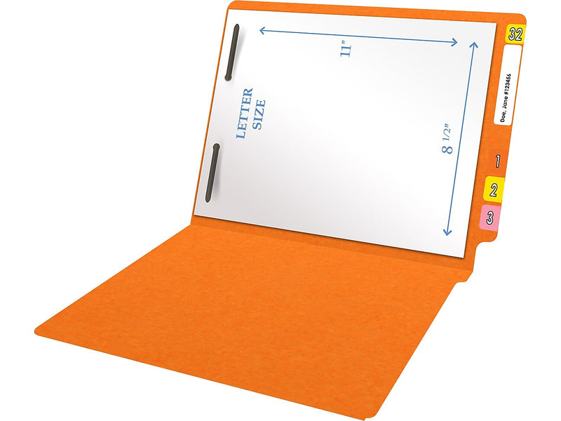 Medical Arts Press Heavy Duty End Tab File Folder, Straight-Cut, Letter Size, Orange, 40/Box (S-09461-ORG)