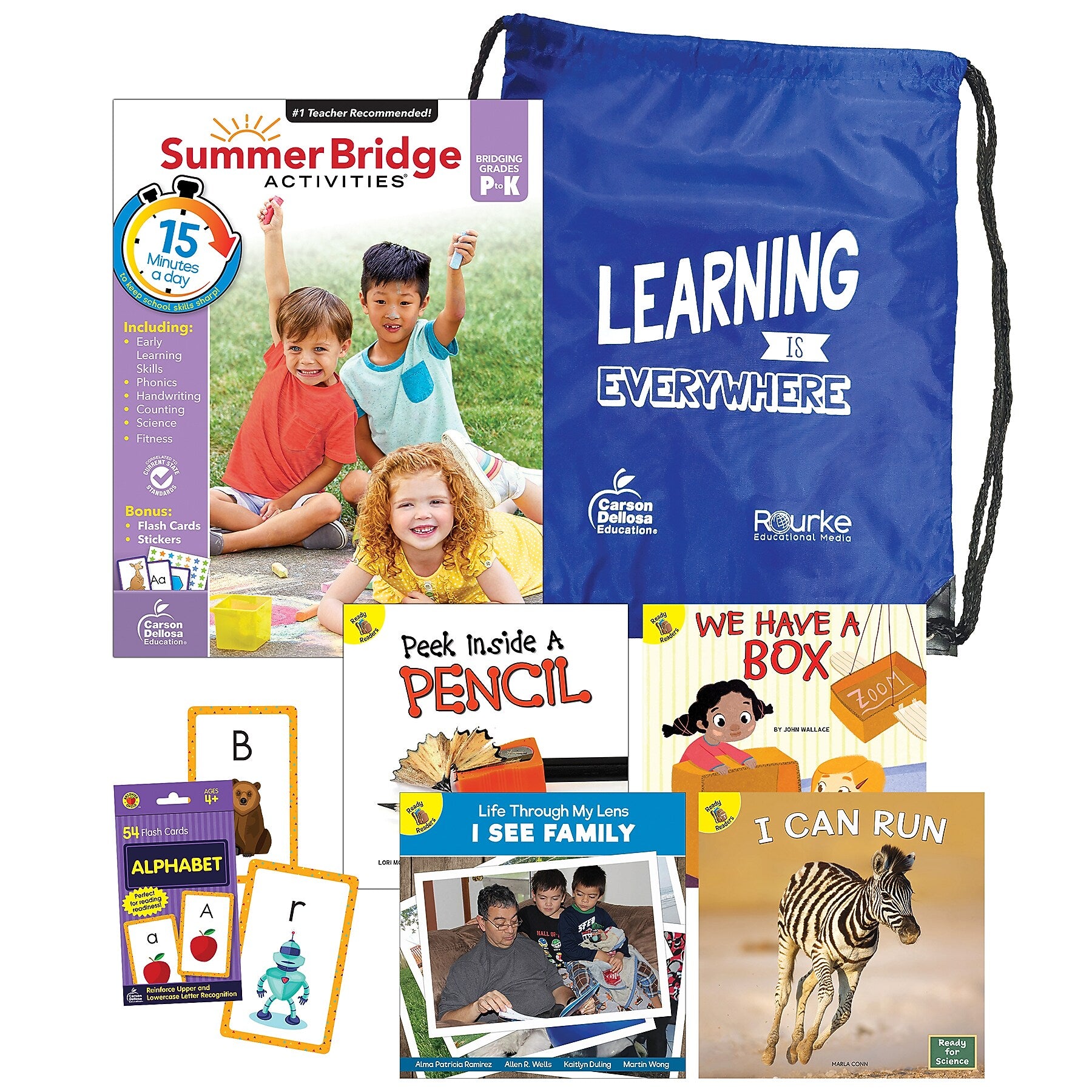 Summer Bridge Activities Summer Bridge Essentials Backpack, Grade PK-K Workbook, 8/Set (CD-745381B)