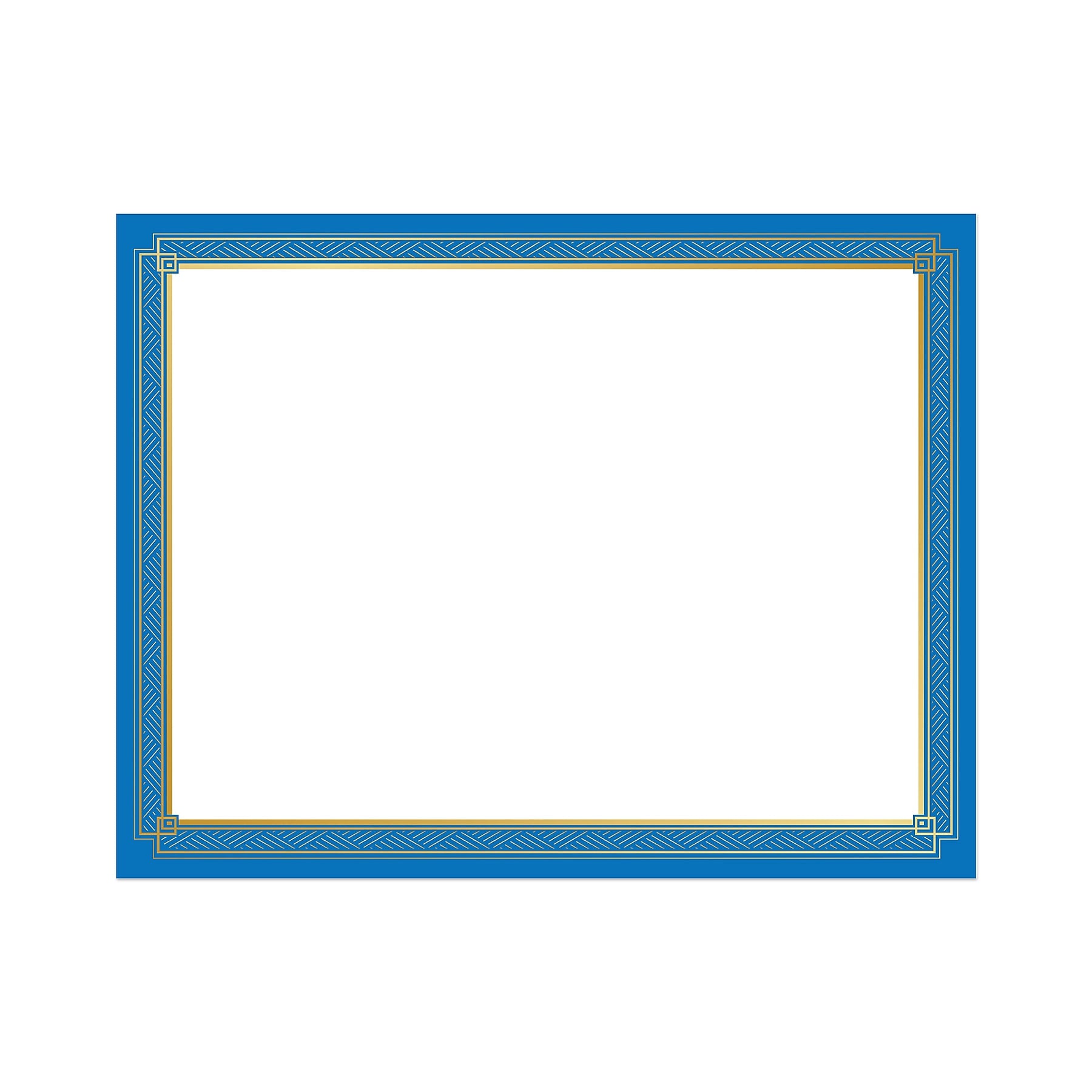 Royal Consumer Elegant Blue Gold Foil Certificate Paper, Blue/Gold, 15/Pack (GEO49949)