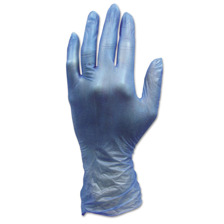 ProWorks Industrial Grade Disposable Vinyl Gloves, Powder-Free, Medium, 4 mil Thick, 9" Long, Blue, 100/Box, 10 Boxes/Carton