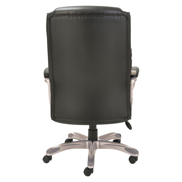 Alera Veon Series Executive High-Back Bonded Leather Chair, Supports Up To 275 Lb, Black Seat/back, Graphite Base