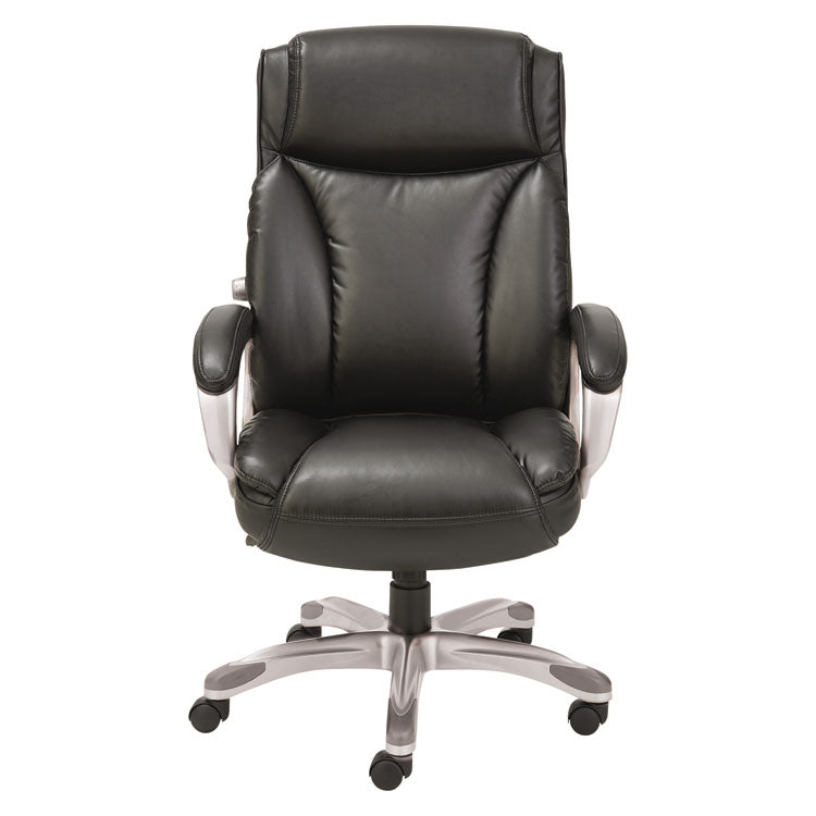 Alera Veon Series Executive High-Back Bonded Leather Chair, Supports Up To 275 Lb, Black Seat/back, Graphite Base