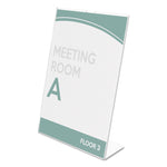 Superior Image Slanted Sign Holder, Top Loading, Portrait, 8.5 x 11 Insert, Clear
