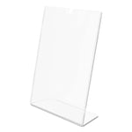Superior Image Slanted Sign Holder, Portrait, 5 X 7 Insert, Clear