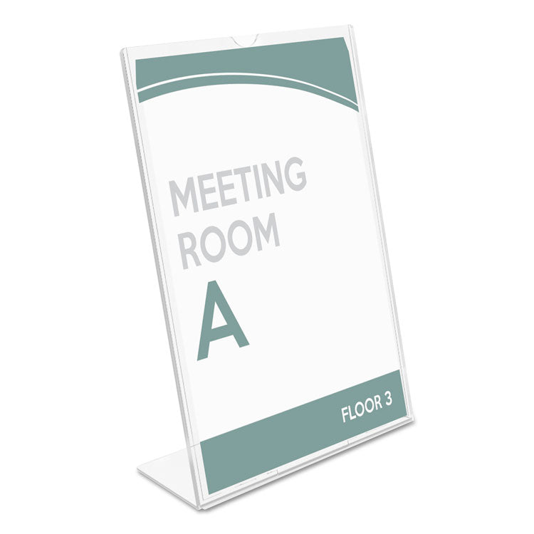 Superior Image Slanted Sign Holder, Portrait, 5 X 7 Insert, Clear