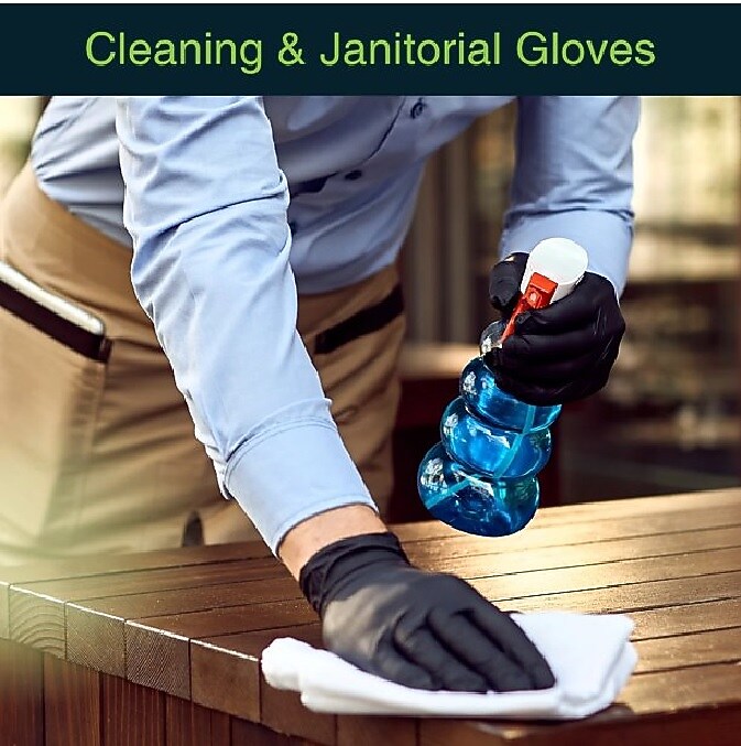 FifthPulse Powder Free Vinyl Exam Gloves, Latex Free, Small, Black, 100/Box (FMN100033)