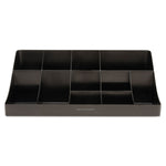 11-Compartment Coffee Condiment Organizer, 18.25 x 6.63 x 9.78, Black