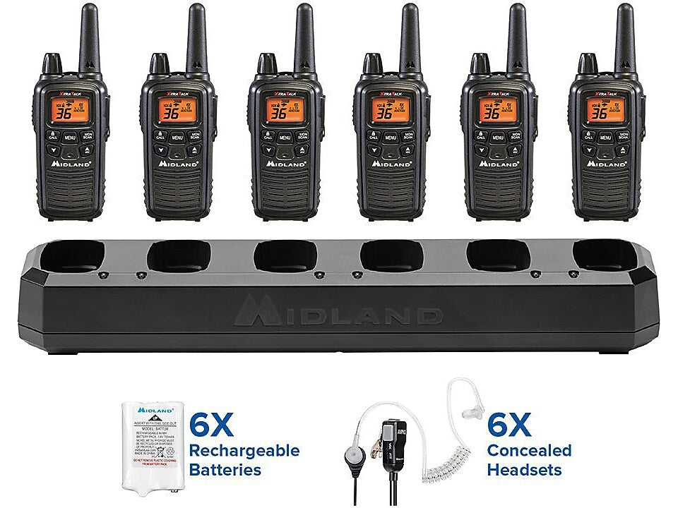 Midland Biztalk Two-Way Business Radio Bundle, Black (LXT600BBX6)