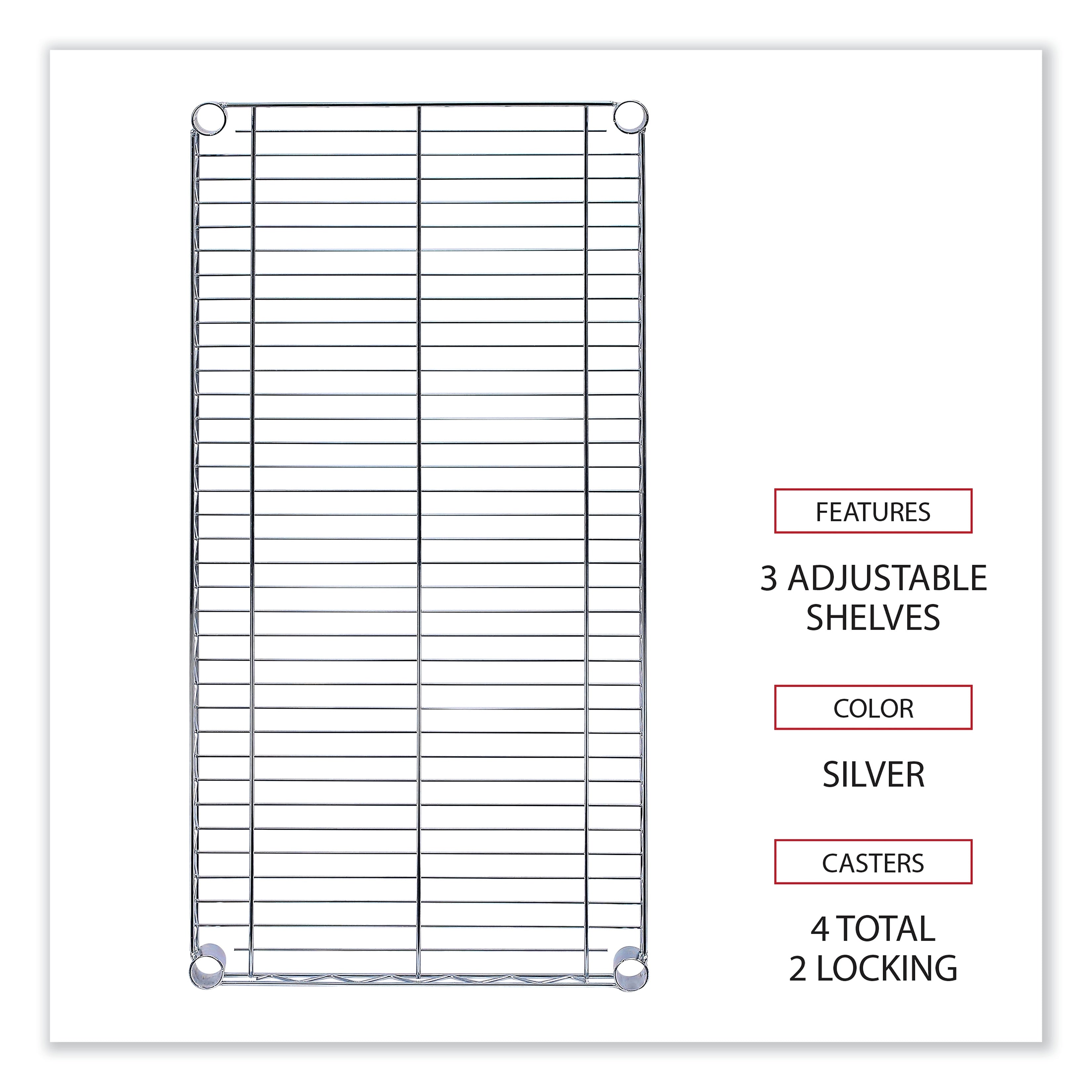 Alera® Wire Shelving Garment Rack, 30 Garments, 36w x 18d x 75h, Silver