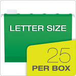 Pendaflex Ready-Tab Premium Reinforced Hanging File Folder, 5-Tab, Letter, Bright Green, 25/Box (42626)